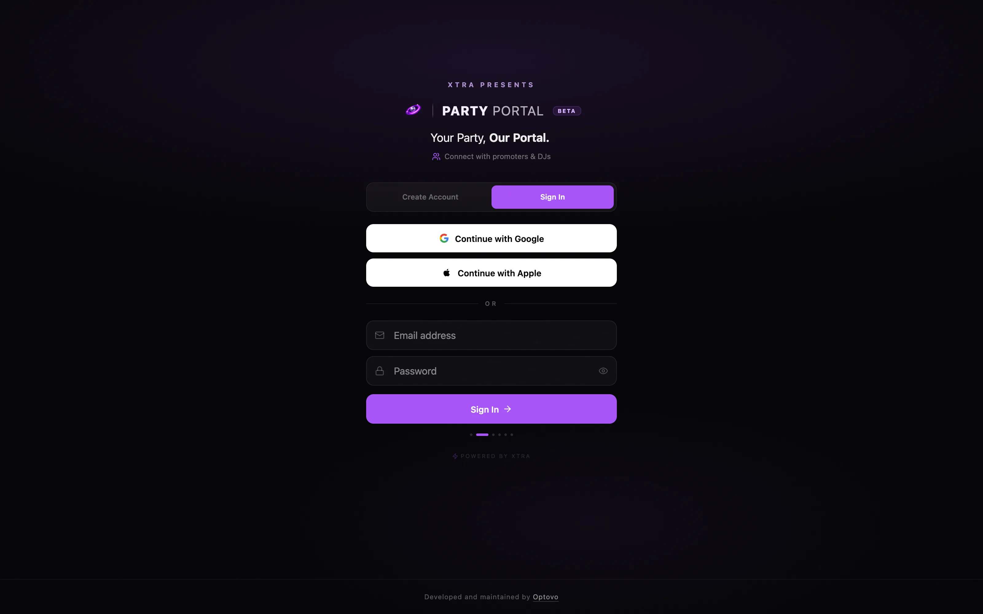 My Party Portal — live site